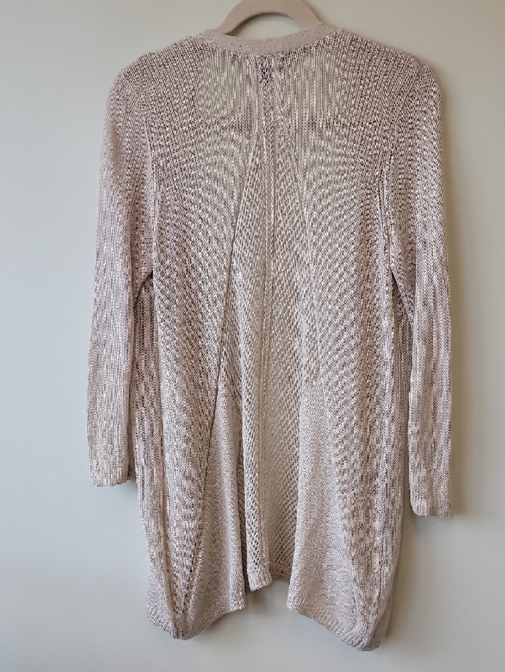 Tahari Beige Open-Front Cardigan Sweater Women's Knit Coastal - Picture 7 of 12